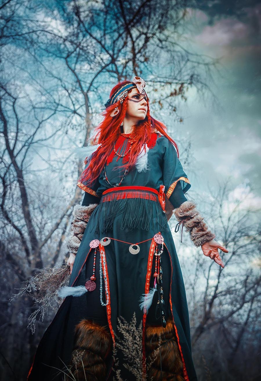 Girls in Slavic costumes underwear in Donetsk