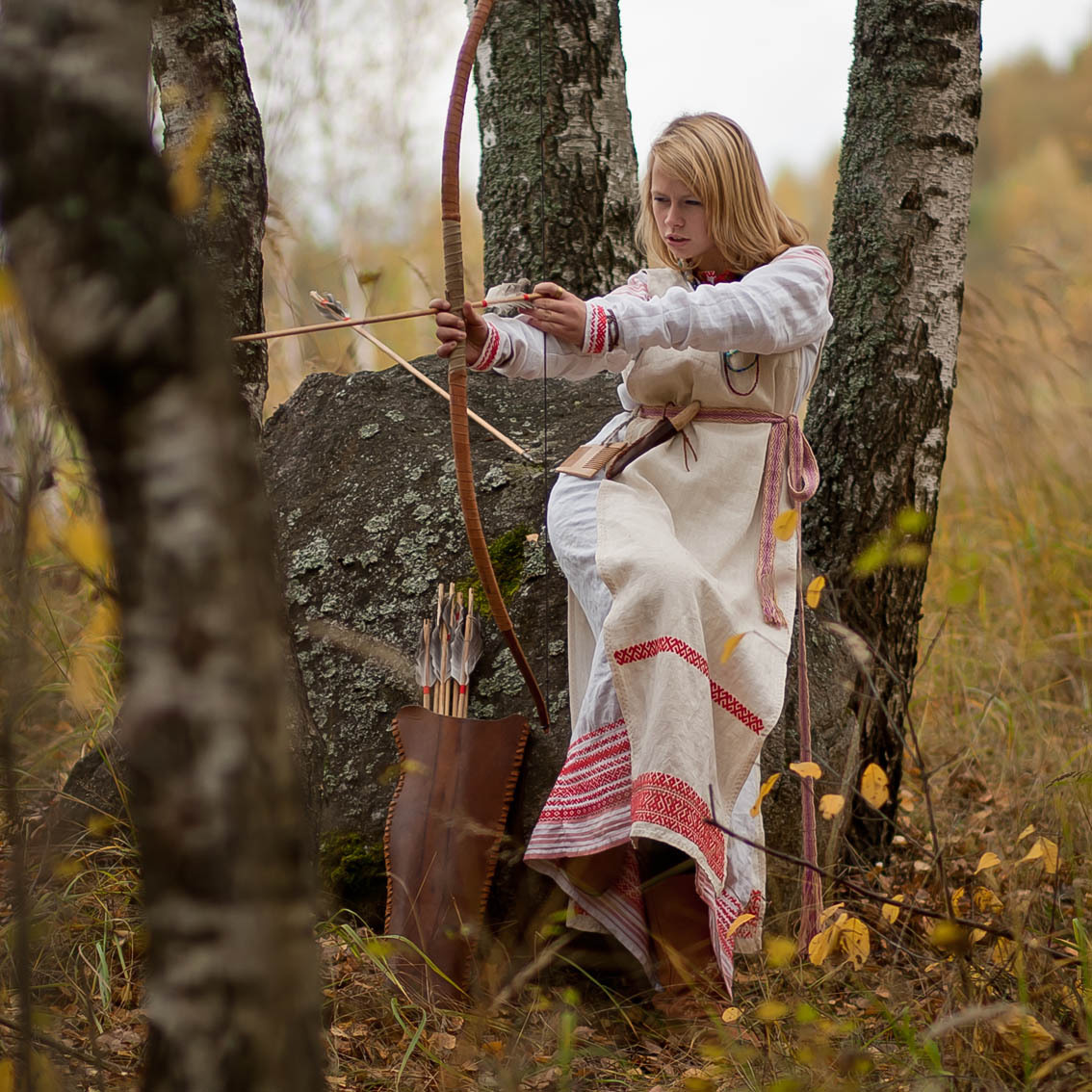 Sexy photo Girls in Slavic costumes in Donetsk